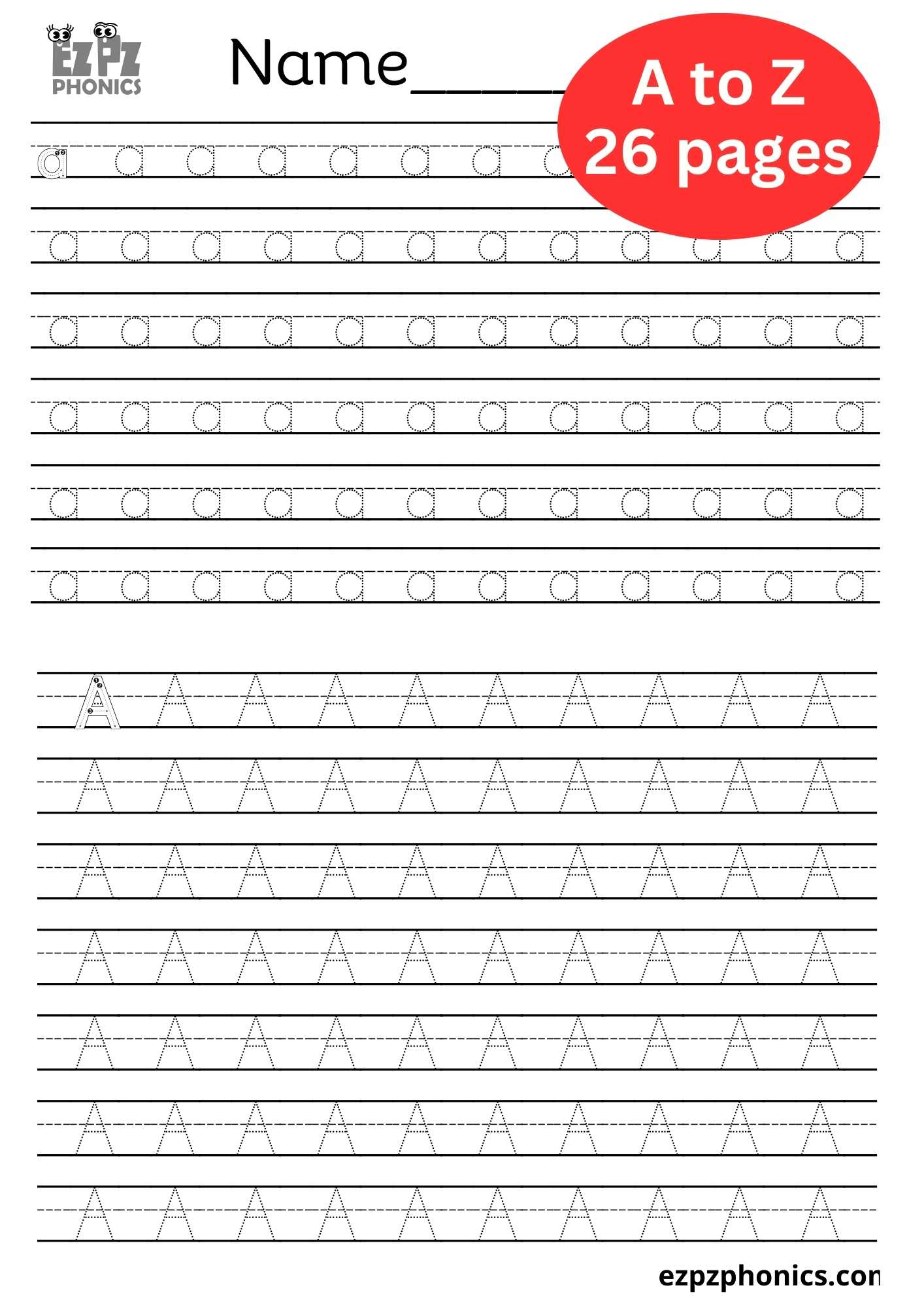 ABC Letter Tracing Book. Learn and Write the Alphabet. Free PDF
